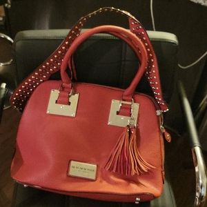 Marc New York Red Shoulder Bag with removable Studded strap and removable tassel